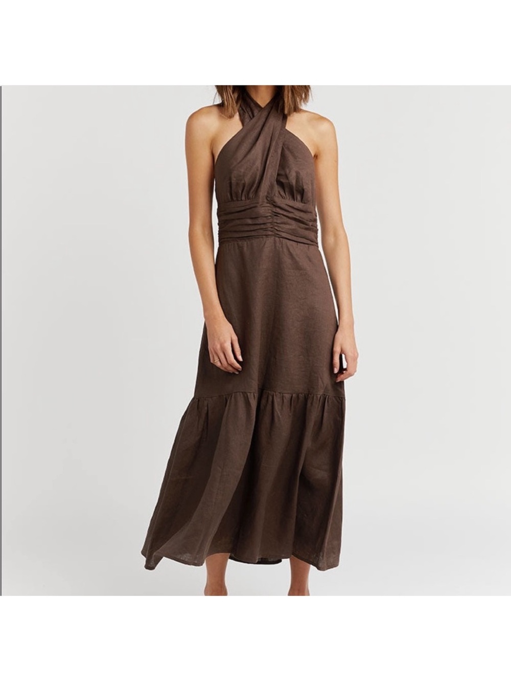Dissh linen harrier midi dress - us 6/ aus 10